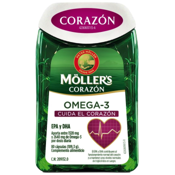Möller's Corazón Omega 3 1000 mg por cápsula 80 cápsulas.